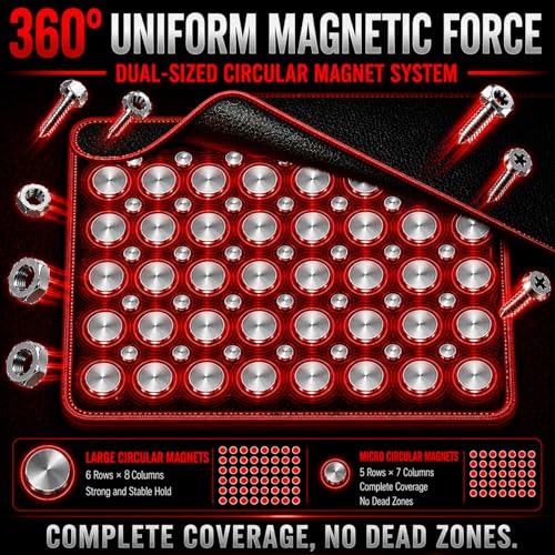 Upgraded 3 Pack Flexible Magnetic Tool Mat Set,Heavy Duty Magnetic Tray Pad