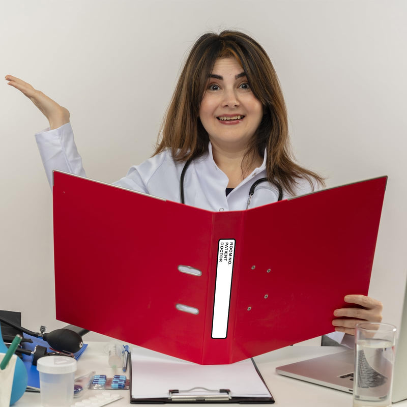 200 Pieces Binder Spine Stickers Patient Chart Binder 5.37 * 1inch Patient Id Adhesive Medical Chart Labels for Medical Chart Labels Storage Bins(Room No. / Patient/Doctor)