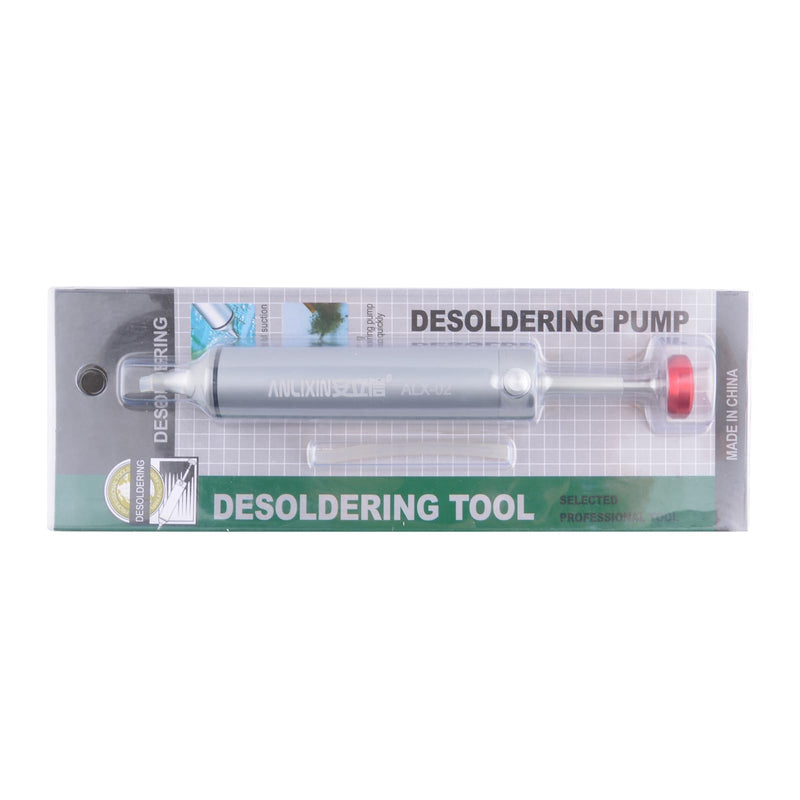 Owootecc Desoldering Pump, No Clogging, Aluminum Alloy Desoldering Pump, Desoldering Tool with 1 Silicone Nozzle, 2 Solder Wick Braids, Stronger Suction for Solder Removal