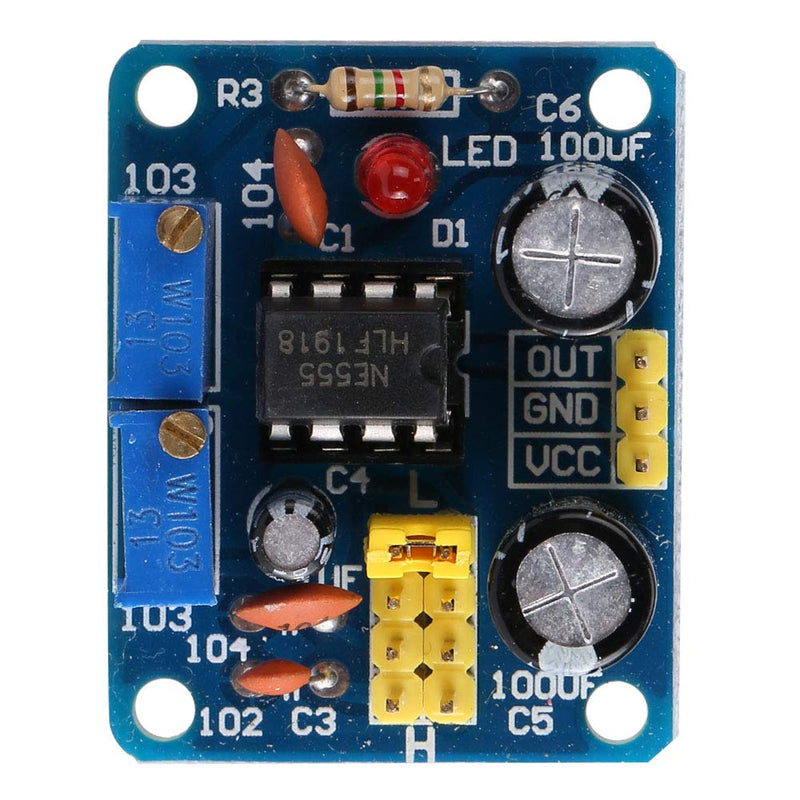 Hyuduo NE555 Pulse Rate Generator Module 5-15V DC Rectangular Signal Generator with LED Display Adjustable Duty Cycle 2.9 x 3.6 cm for Electronics Projects