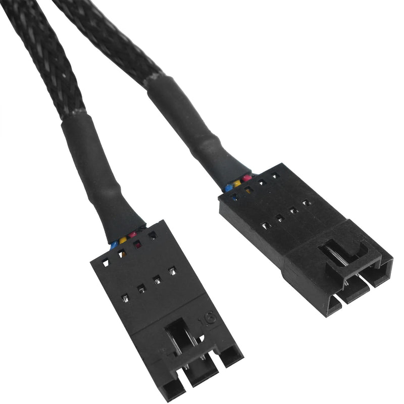 RGB Corsair Lighting Extension Cable 3.39 inches 1 to 2 Splitter Cable 4-Pin Male to Dual Female Used for Fan Hub Splitter Adapter Cable Black