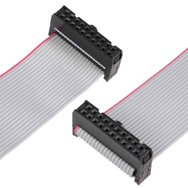 uxcell IDC 20 Pins Connector Flat Ribbon Cable Female Connector Length 30cm 2.54mm Pitch,5pcs