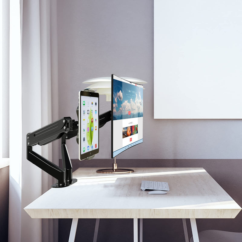 Pholiten Universal VESA Mount Adapter for Tablets, 2-in-1 Laptops, 15.6 inch Portable Monitors & Phone,ESA 100x100, Adjustable Laptop Holder, Extend to 6.1-8 inch Laptops holder