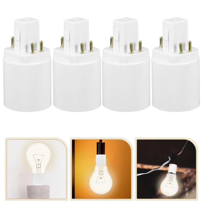 Toddmomy Pack of 4 Lamp Holder Adapters G24q E27 Heat Resistant Pbt Plastic Compatible with LED Bulbs for Living Room and Kitchen