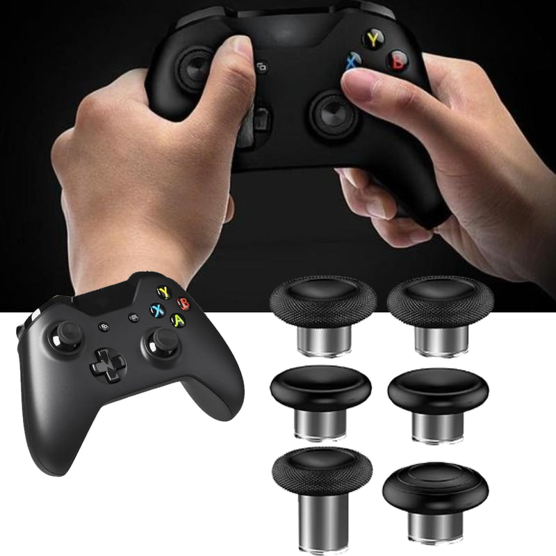 6 in 1 Replacement Thumbsticks for Xbox Elite 2 Controller, Swap Joystick Accessory for Xbox Controller Elite Series 2,Xbox Elite Series 2 Core(Black)