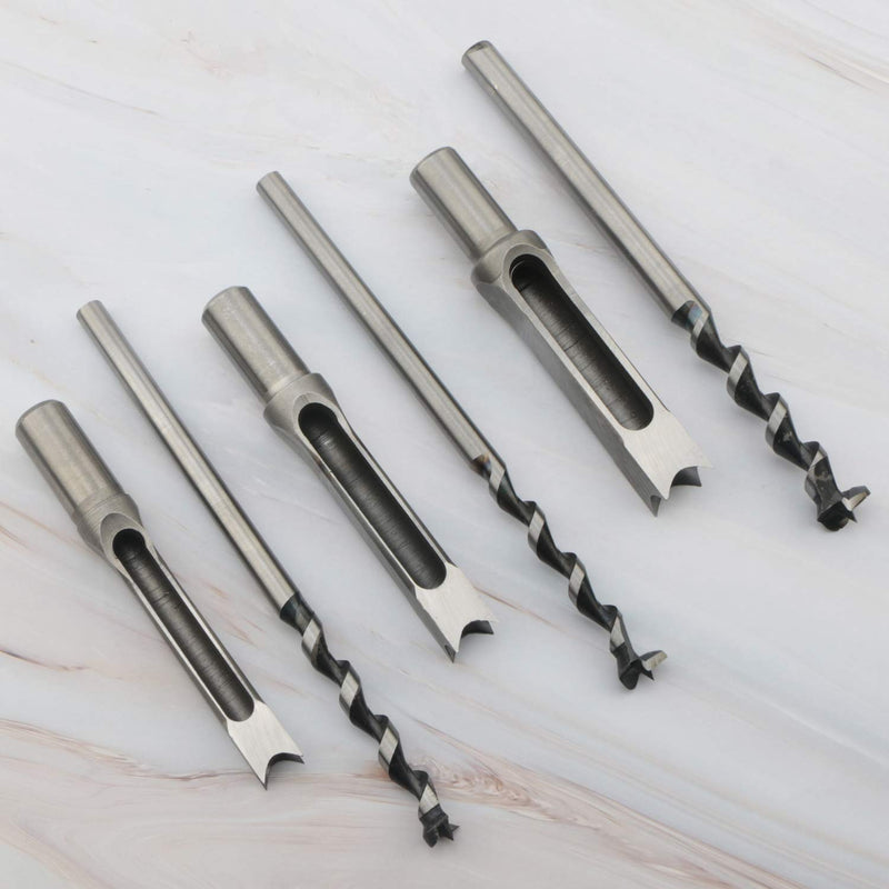 3pcs Woodworking Square Hole Drill Bits Mortising Chisel Set, Countersink Bits Woodworker Hole Saw Power Tool Kits Tool Set 9/16, 5/8, 3/4-Inch