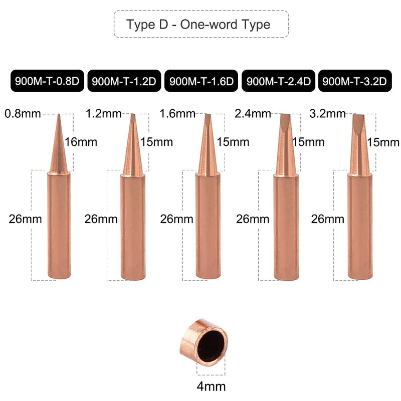 Saipor 15 pieces pure copper soldering tips set 900 m soldering tip replacement lead-free soldering station tool for Hakko, TENMA, ATTEN, Quick, Aoyue, Yihua soldering iron