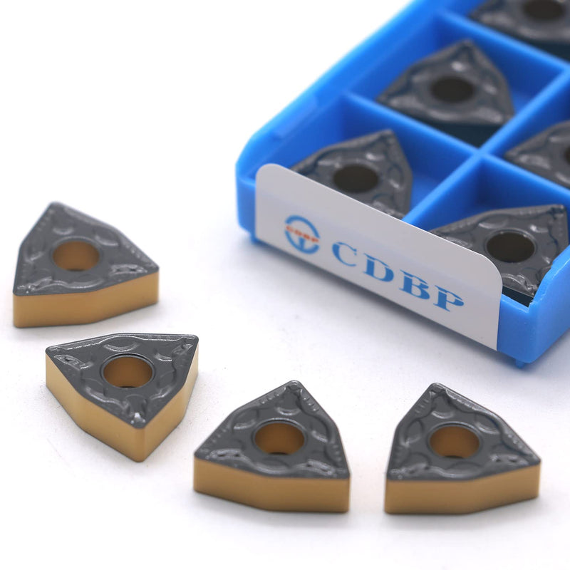 CDBP CNC carbide inserts indexable inserts WNMG080404 WNMG431 - universal steel machining, turning inserts -TiN coating, 10 pieces WNMG431-MD