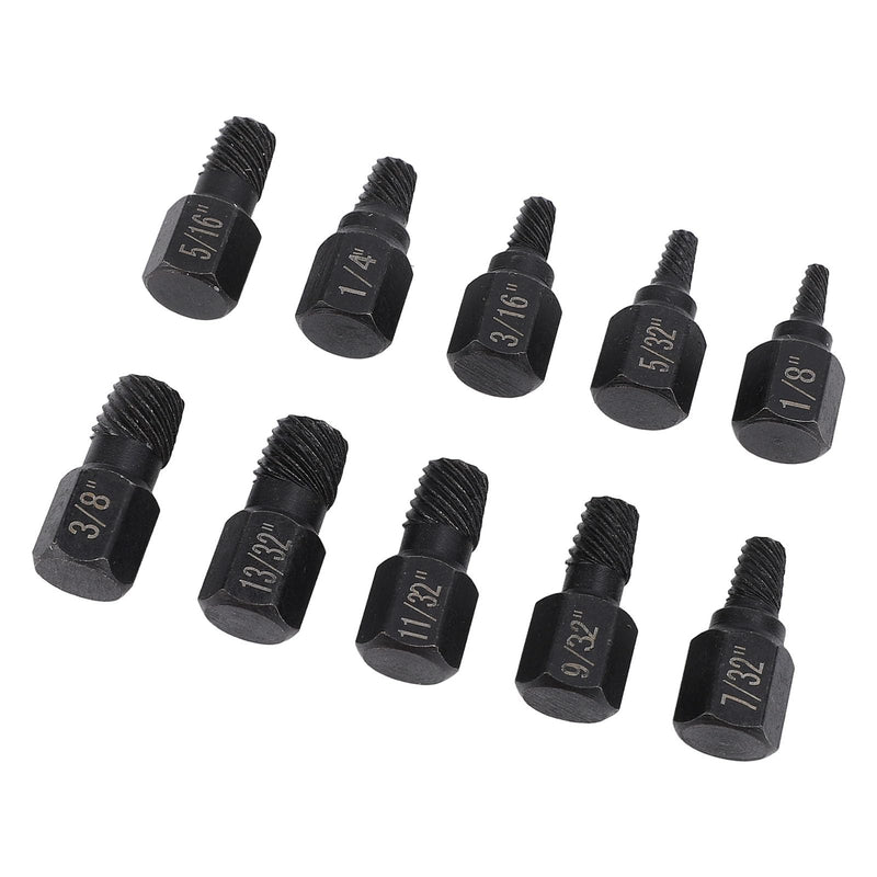 Aramox 10-Piece Screw Extractor Set, CR V Steel | Left extractor set for broken screws, made of chrome vanadium steel, incl. screwdriver