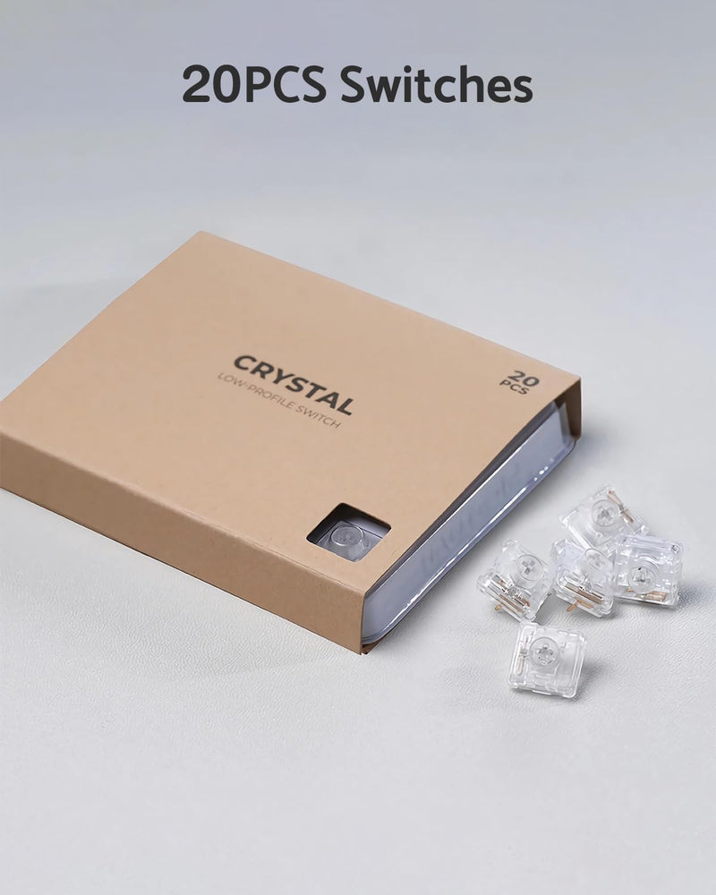 Sehawei 20Pcs Customized Kailh Choc V2 Low Profile Crystal Switches for All-Button Arcade Controller and Mechanical Keyboard