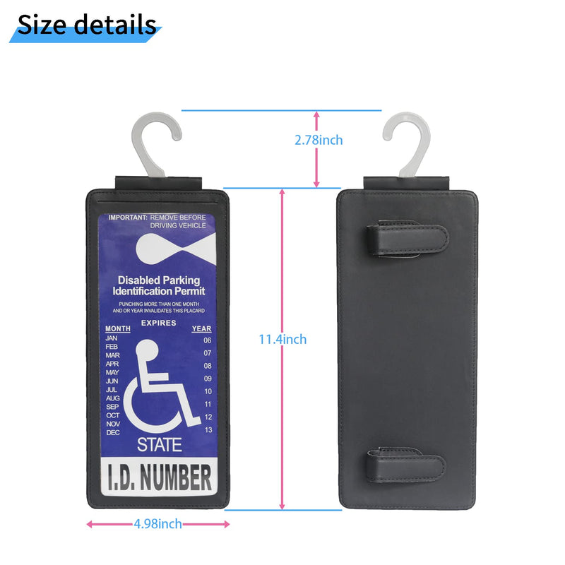 Yuoyar Portable Handicap Placard Holder for Auto - Ultra Transparent Handicapped Placard Holder Protector Hanger Sleeve - Placard Holder for Disability Parking (Black) black