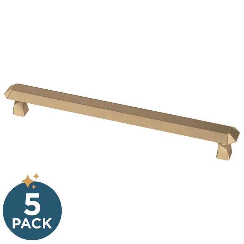 Franklin Brass (5-Pack) – Champagne Bronze Cabinet Handles, 6-5/16 Inch Hole Center, Classic Pulls for Drawers, Kitchen Cabinet Door, Dressers | Napier 6-5/16" (160mm) 5