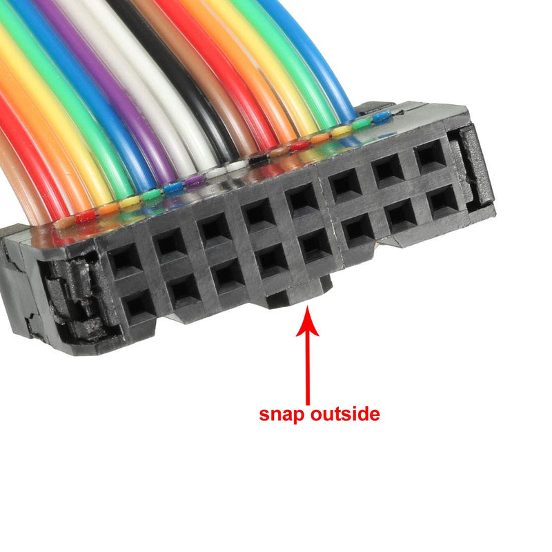 uxcell IDC Rainbow Wire Flat Ribbon Cable 16 Pins 148cm Length 2.54mm Pitch Type-C