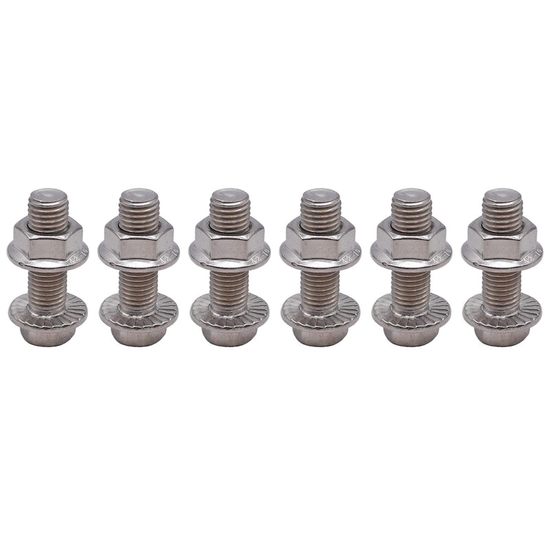 Flanged Hex Head Bolts, Flange Bolts, Exhaust Manifold Bolt Kit M10X1.5-35mm 6-Pack