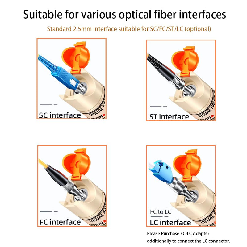 50mW Fiber Optic Pen Cable Tester FTTH 50km with Standard Interface of 2.5mm Fiber Optic Optical Fault Finder