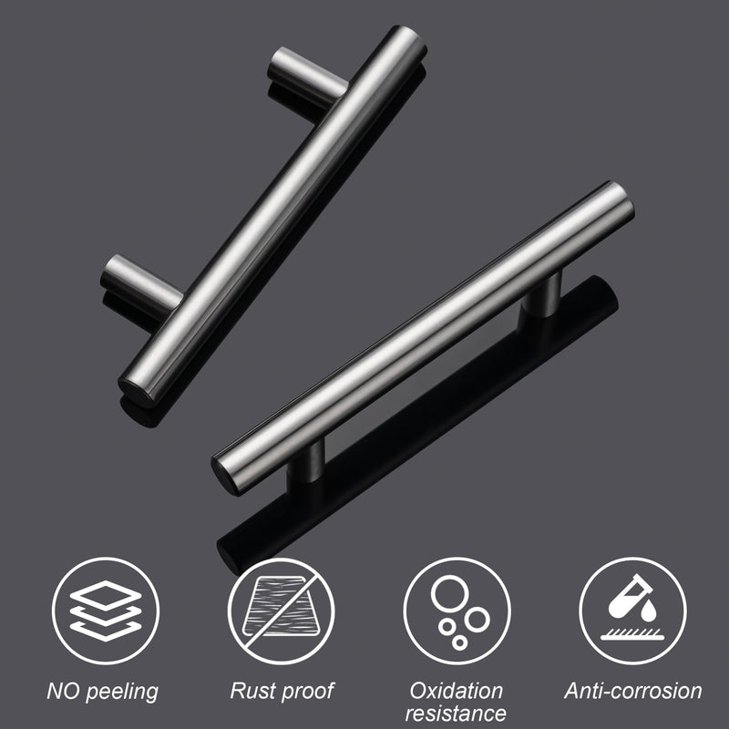 Aegero 25 Pack Cabinet Pulls Brushed Brass Stainless Cabinet Handles, for Kitchen and Bathroom Cabinets, 5 Inch Length, 3 Inch Hole Center Gold