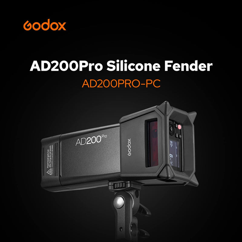 Godox AD200Pro-PC Silicone Fender Case for Godox AD200 Pro AD200 Pro II AD200, Protect Your AD200Pro AD200 AD200Pro II Flash Screen, or Serve As an Ideal Replacement for a Floor Light Stand