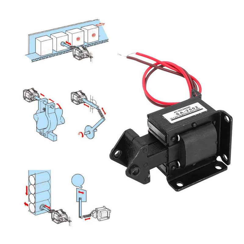 Push Pull Electromagnet AC Pull Magnet Electromagnet for Industrial Automation 220V AC 14.7N 15mm Stroke SA-2502 Mini Valve Magnetic Drive Electromagnet