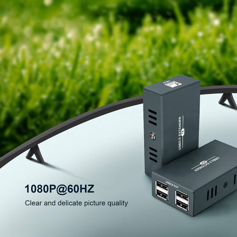 USB 2.0 Hub Extender Kit - 4 Hubs, 165ft (50m) Up to Cat7 LAN, Plug & Play, No Driver Needed