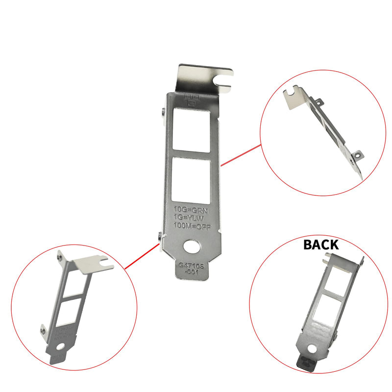 Low Profile Short Bracket Compatible with Intel X550-T2 X540-T2 Network Cards with 2 Screws