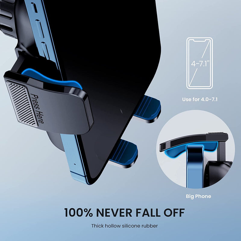 TICILFO Phone Mount for Car Phone Holder [Military-Grade Suction & Stable Clip] Car Phone Holder Mount Windshield Dashboard Air Vent Universal Automobile Mount Fit for All iPhone Android Smartphones Rubber