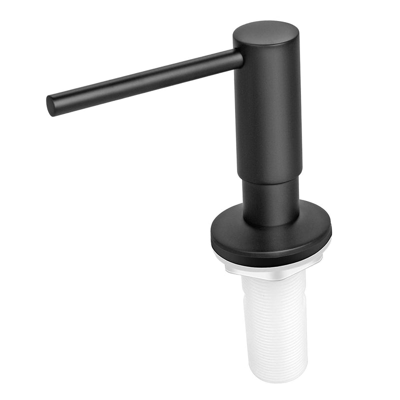 Samodra Sink Soap Dispenser, Metal Pump Head Liquid Lotion Countertop Kitchen Bathroom Soap Dispenser with 17 OZ PET Bottle (Black Matte) Black Matte