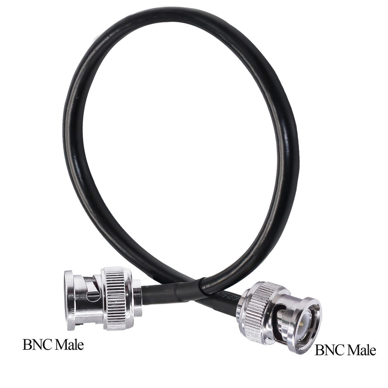RG58 BNC Cable 50 ohm BNC Jumper, 12 inch (30cm) Low Loss BNC Male to BNC Male Extension Coax Cable for Antenna Analyzer, CB Radio, Security CCTV Camera(2pcs) 0.98 ft-2PCS