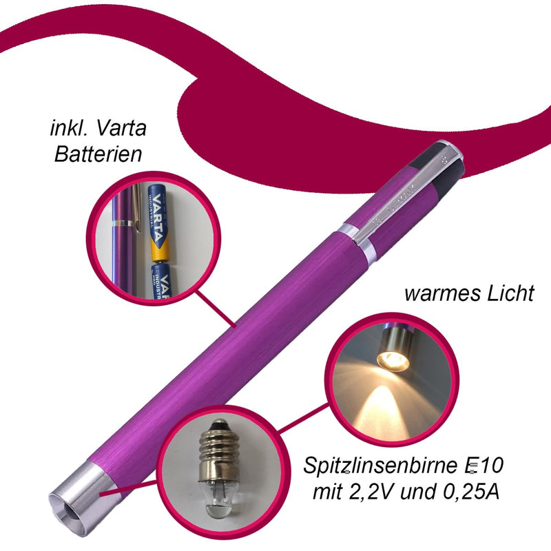 Diagnostic lamp, pupil lamp aluminum purple