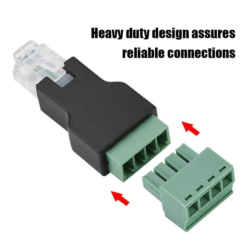 Dingln Ethernet Connector RJ11 6P4C Male to 4 Pin Screw Terminal Connector