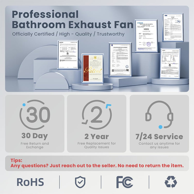 4 Inch Bathroom Exhaust Fan with Switch, Upgraded Exhaust Fan Low Noise IPX4 Waterproof 2600RPM Household Ventilation Fans, Window Ceiling Wall Mount Vent Fan for Attic Basement Garage Washroom P102A2 Bathroom Exhaust Fan with Switch P102A2 White