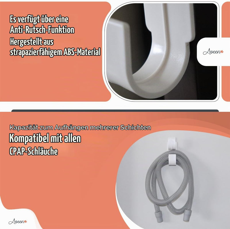 Aveen CPAP Hose Holder, CPAP Mask Hook & CPAP Hose Holder - CPAP Hose Organizer Prevents CPAP Hose Tangling and Allows You to Sleep Better