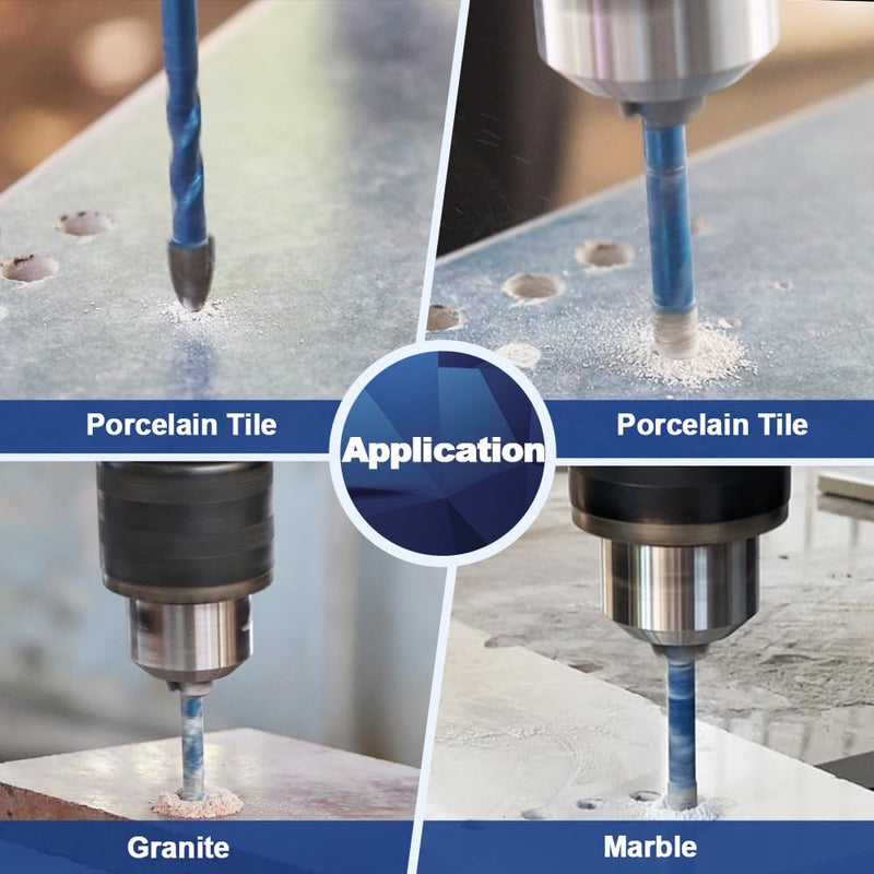 Diamond Drill Bit - BRSCHNITT 10pcs Masonry Drill Bits Set for Porcelain Tile Ceramic Stone Granite Marble,Hex Shank Diamond Hole Saw Drill Bit 10 6/6/8/10mm+6/6/6/8/8/10mm