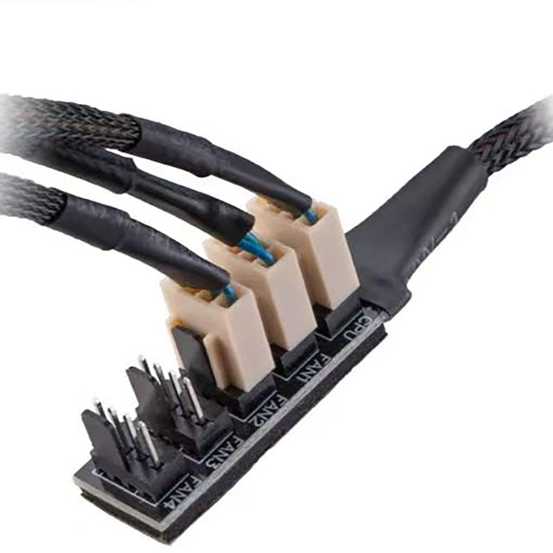 PWM Fan Hub, 4-Pin PWM PC Fan Hub Power Supply Cable 1 to 5 Way Splitter for 12V Desktop Computer Cooler Fans.