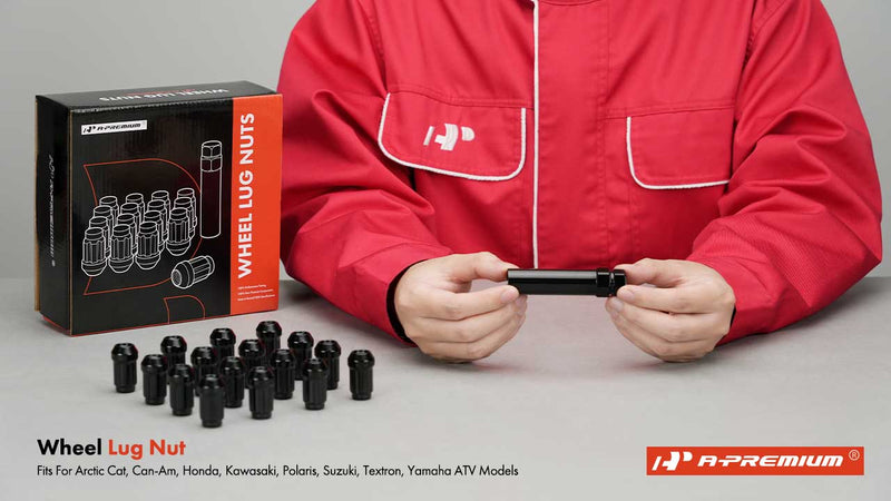 A-Premium Front & Rear M10-1.25 Wheel Lug Nuts with Socket Key, Set of 17