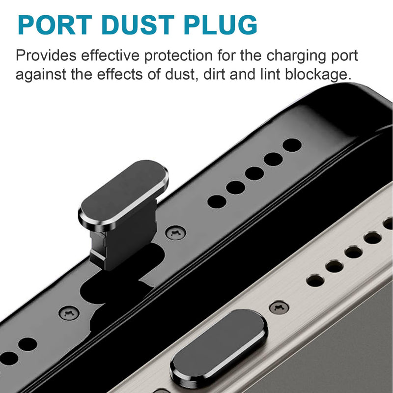 4 Pack iPhone Dust Plug，Aluminum Alloy iPhone Port Plug Lightning Port Plug with Phone Speaker Cover Compatible with iPhone 14, 13,12,11, Pro, Max Series Protector Charger Port Cover