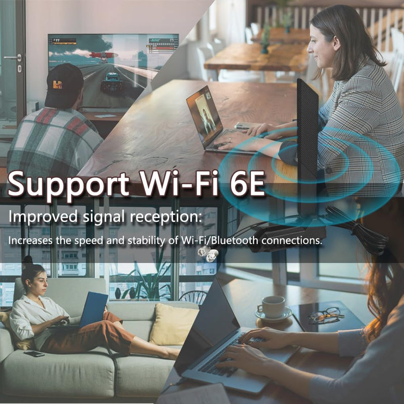 ZAHARA 2.4/5.8/6GHz RP-SMA Tri Band WiFi 6E Antenna for ASUS ROG Strix B550-F Gaming WiFi II/B550-PLUS/Prime B450M-A II/ROG Strix B650-A B650-PLUS B650E-F B550-A B760-I Z690-I Z790-Plus Z790-A Z790-E