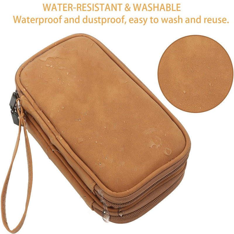 Travel Cable Organizer Pouch Electronic Accessories Carry Case Water Resistant Accessories Organizer Pouch Bag for Cable, Cord, Charger, USB, Phone, Power Bank, Earphone (Brown, Medium) Brown