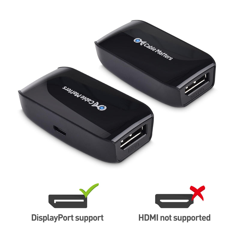 Cable Matters Active DisplayPort Repeater, Support 4K@240Hz up to 32ft, 4K@60Hz up to 80ft, (DP 1.4 Repeater, DisplayPort Signal Booster, DP Amplifier) for VR Headset, Gaming Monitor