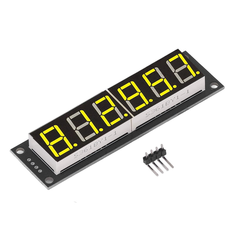 TICFOX Display Digital Tube LED Segment Display Module 0.56 Inch 6 Digit 7 Segment TM1637 Display Tube LED Digital Display Control Module Tube with Yellow Light