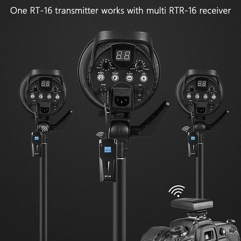 GODOX RT-16 Wireless Flash Trigger Set for Monolight Studio Strobe Flash, Basic Universal 433MHz 16 Channels 1 Transmitter 1 Receiver, Compatible with Canon Nikon Sony Fujifilm Olympus Pentax Camera RT-16 kit