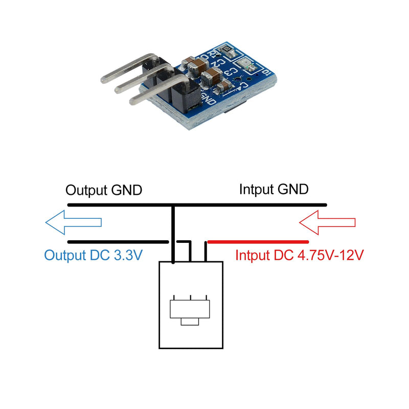 Heemol 10pcs DC Voltage Regulator Step Down Converter 4.75V-12V to 3.3V 800mA Adjusting the Power Supply Regulator of the Power Supply.