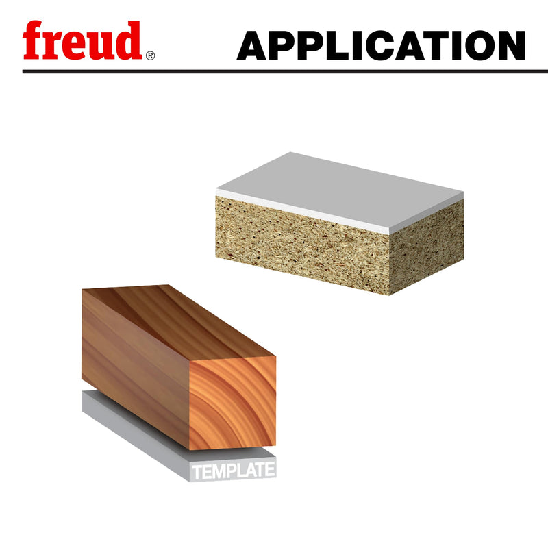 Freud 44-108: 1/2" (dia.) Bearing Flush Trim Bit with 1/2" shank, 1-1/2" carbide height One Size 44-108 1/2-Inch Diameter 3-Flute Flush Trimming Router Bit with 1/2-Inch Shank