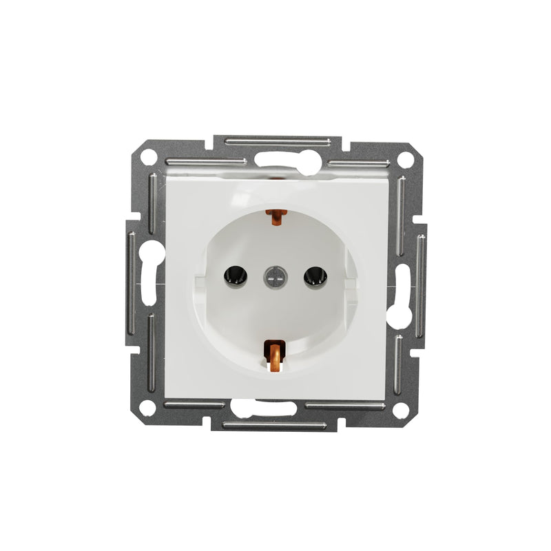 Schneider Electric Asfora EPH2970121D SCHUKO socket 16A, protective contact socket, screw terminals, flush-mounted socket, white standard single