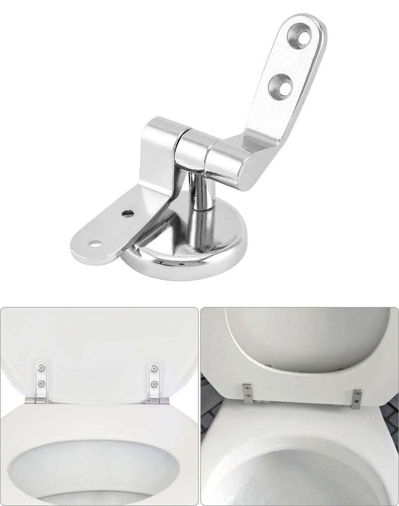 QWORK Toilet Seat Hinge Replacement Kit – Fits 110–150 mm Two-Hole Mounts for Wooden, Plastic & Resin Lids 2 Sets