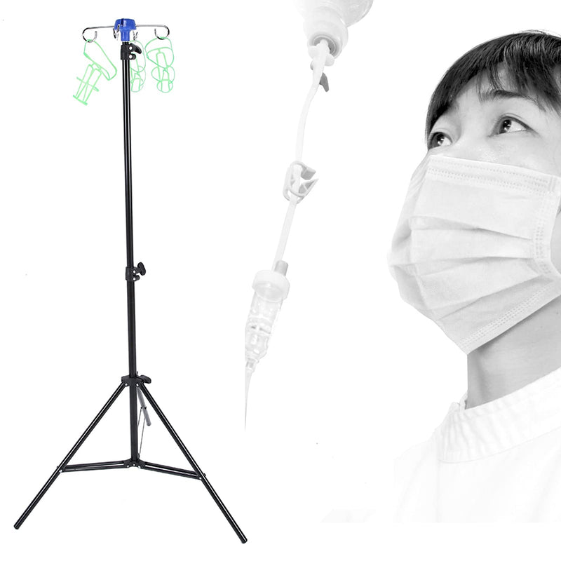 Infusion Stand, 4 Hooks Portable IV Stand Medical, Durable Retractable Infusion Stand, Foldable Infusion Stand Drip Bag Stand for Elderly Care Home, Hospitals and Clinics