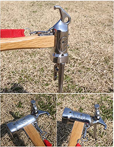 CAMPINGMOON Camping Hammer Peg Tent Stake Hammer Stainless Steel Built-in Pure Copper Head Wood Hand with Tent & Tarp Stake Remover C5 Built-in Pure Copper Head Hammer (C5)