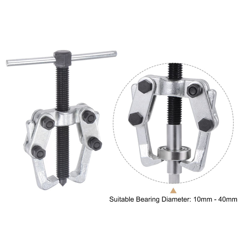 uxcell 2.36" 2-Jaw Gear Puller for Bearings, Pulleys Remove, High Carbon Steel Separate Lifting Device 10mm - 40mm