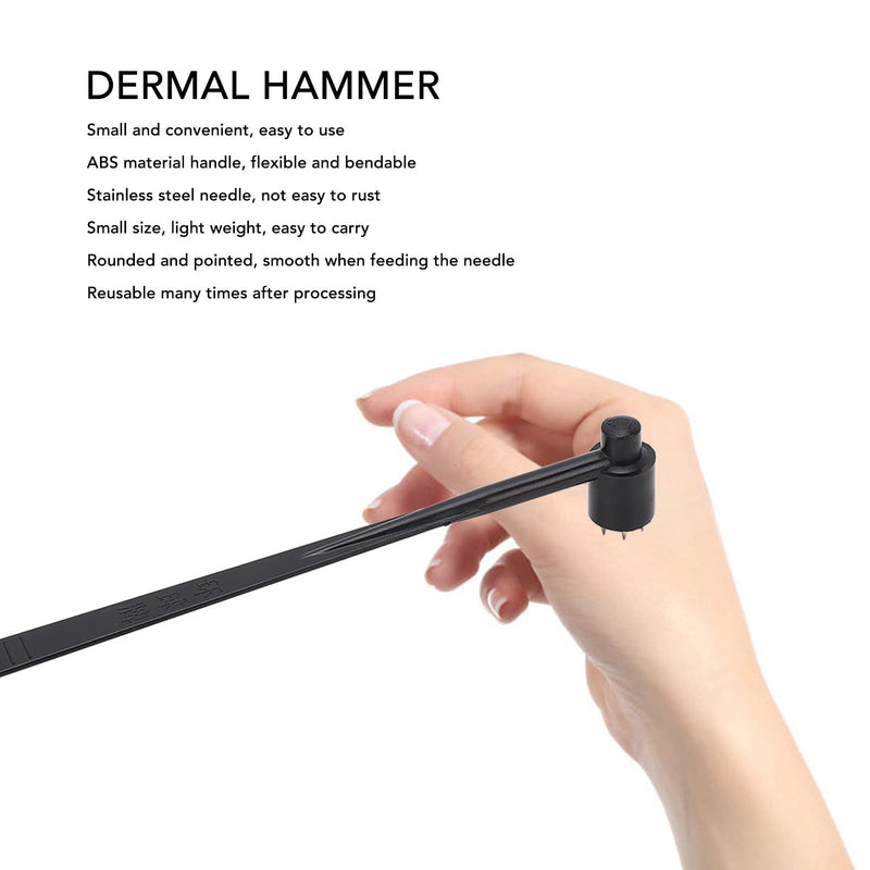 5 x Plum Blossom Needle Hammer, Single-sided Dermal Hammer, Rounded and Sharpened Needle Body Made of Stainless Steel Wire