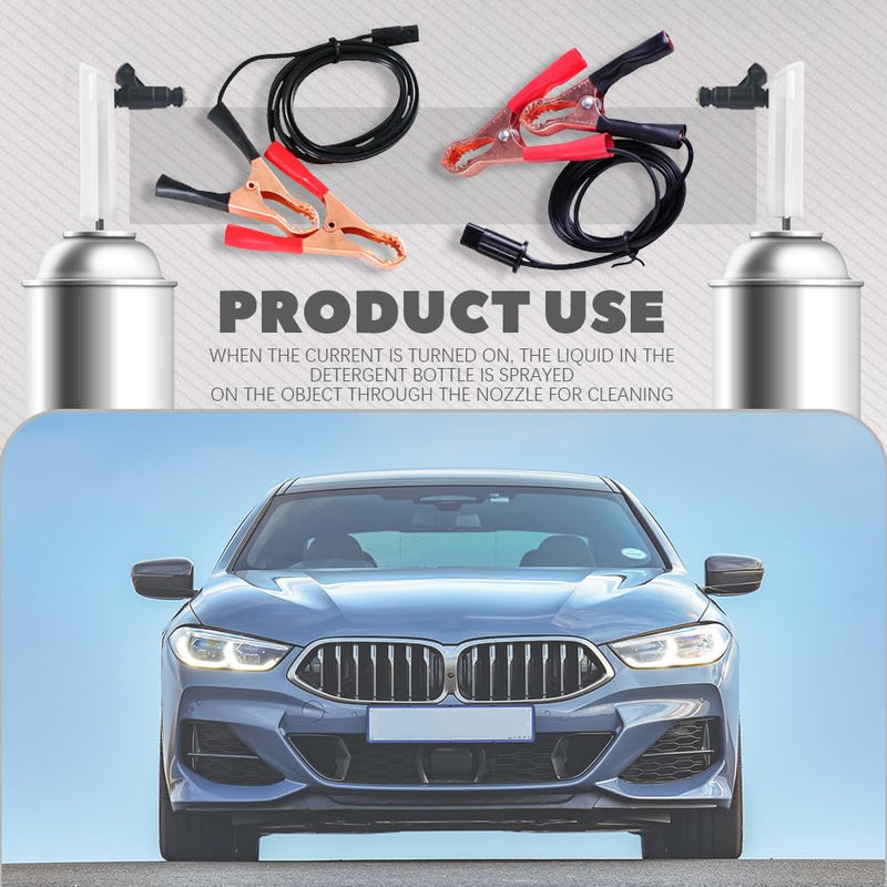 4Pcs Fuel Injector Cleaner Kit, Universal Fuel Injector Flush Cleaner Adapter DIY Cleaning Tool Kit with Test Lead, for Car Fuel Injector Tester Fuel Pump Pressure Test