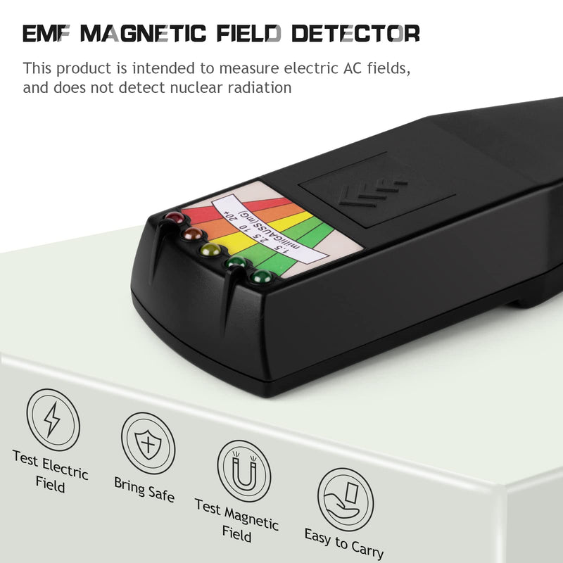 color tree Handheld LED EMF Meter Magnetic Field Ghost Hunting Detector Electromagnetic Paranormal Devices Tester 50Hz-20,000Hz Black